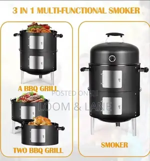 3 in 1 Multifunctional BBQ Grill and Smoker