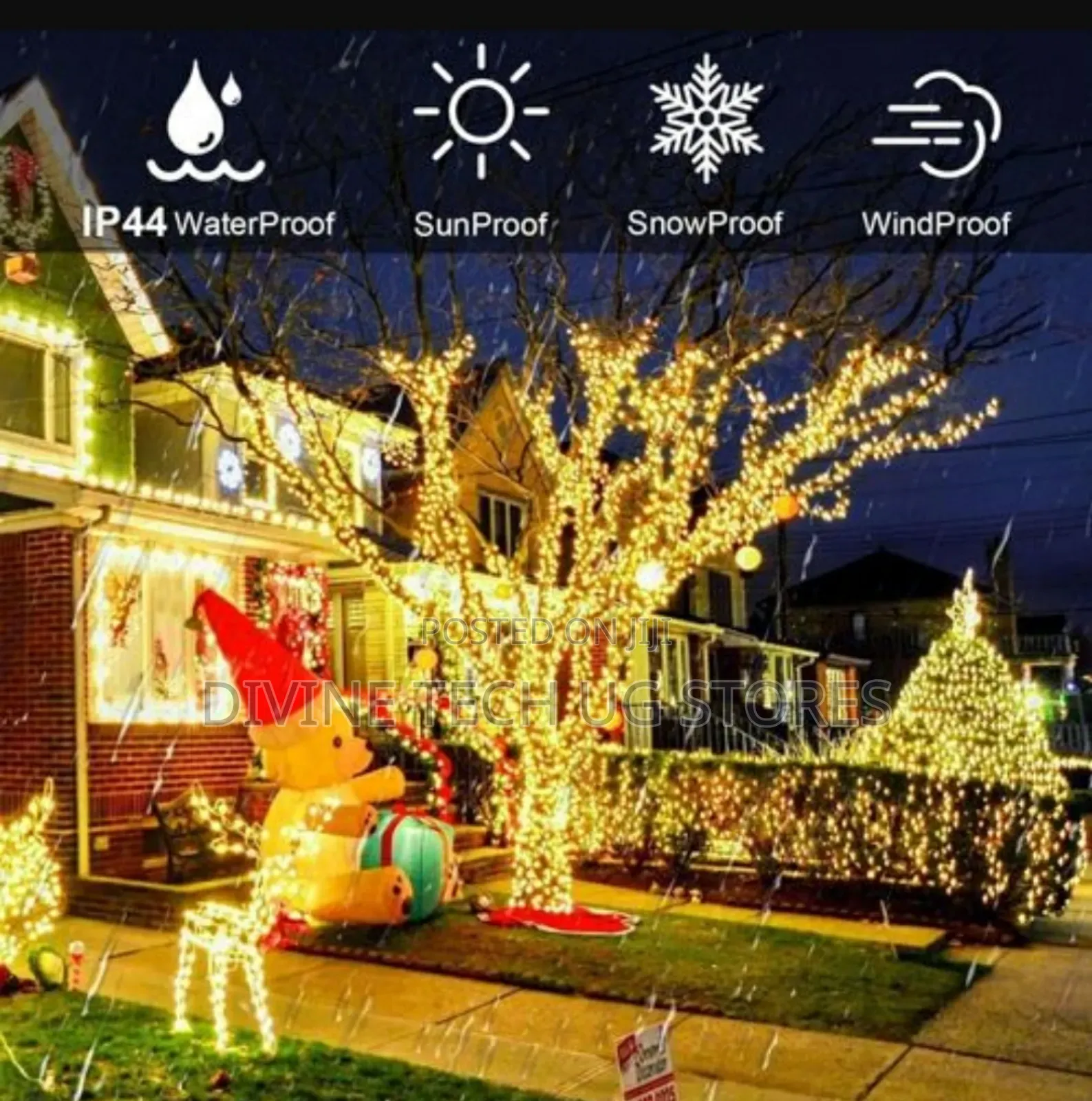 50m Outdoor Christmas Lights, Warm White Christmas Lights 50