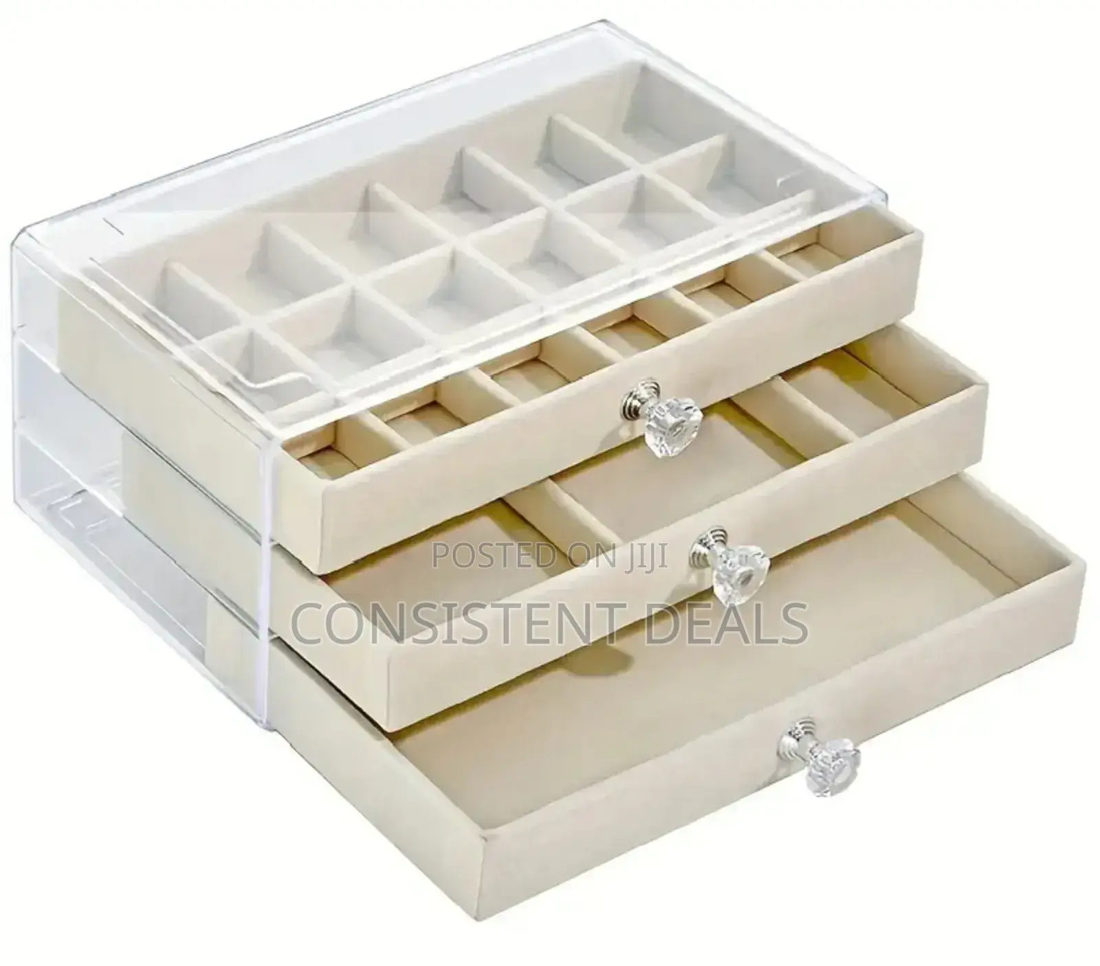 3 Layer Multi Grid Jewelry Storage Box