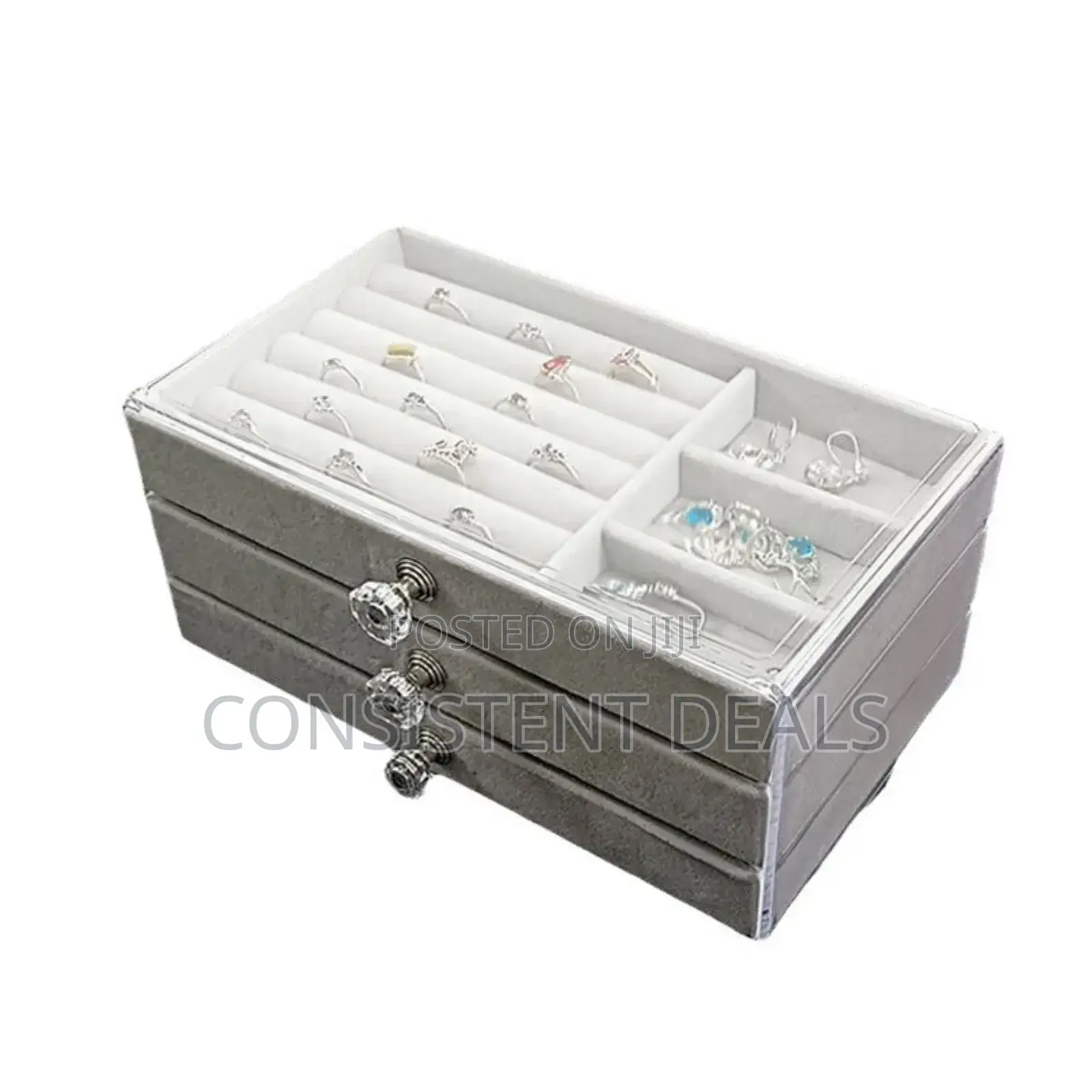 3 Layer Multi Grid Jewelry Storage Box
