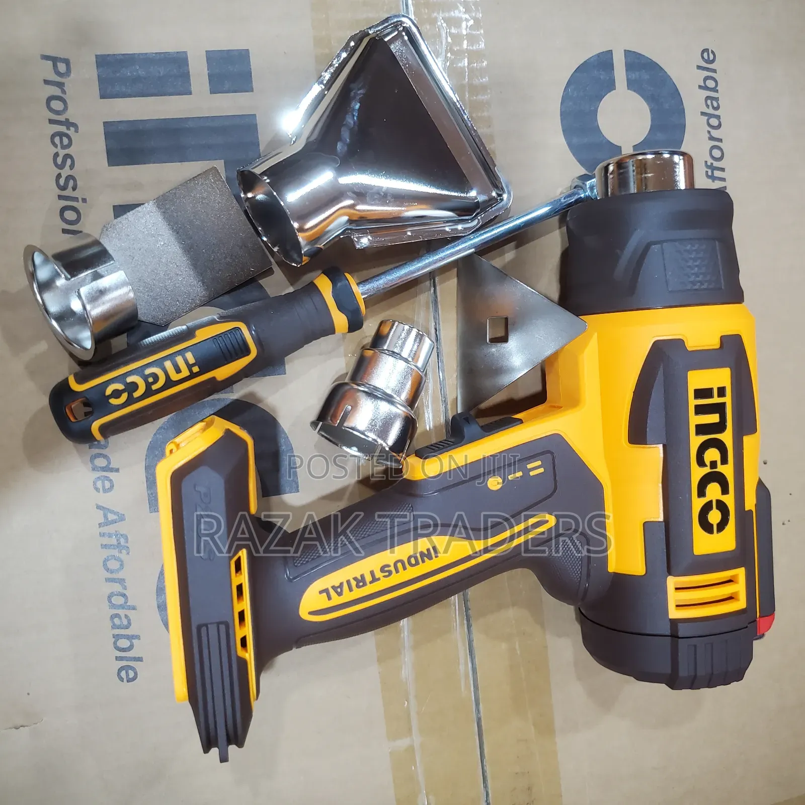 INGCO Cordlesss Heat Gun With 3 PCS Nozzles, With 4.0 Ah