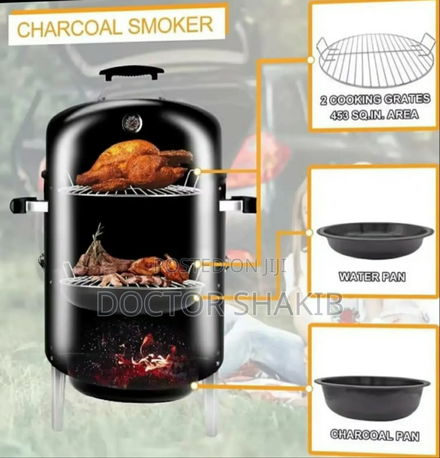 Unique Barbeque Grill and Smoker 3 in 1