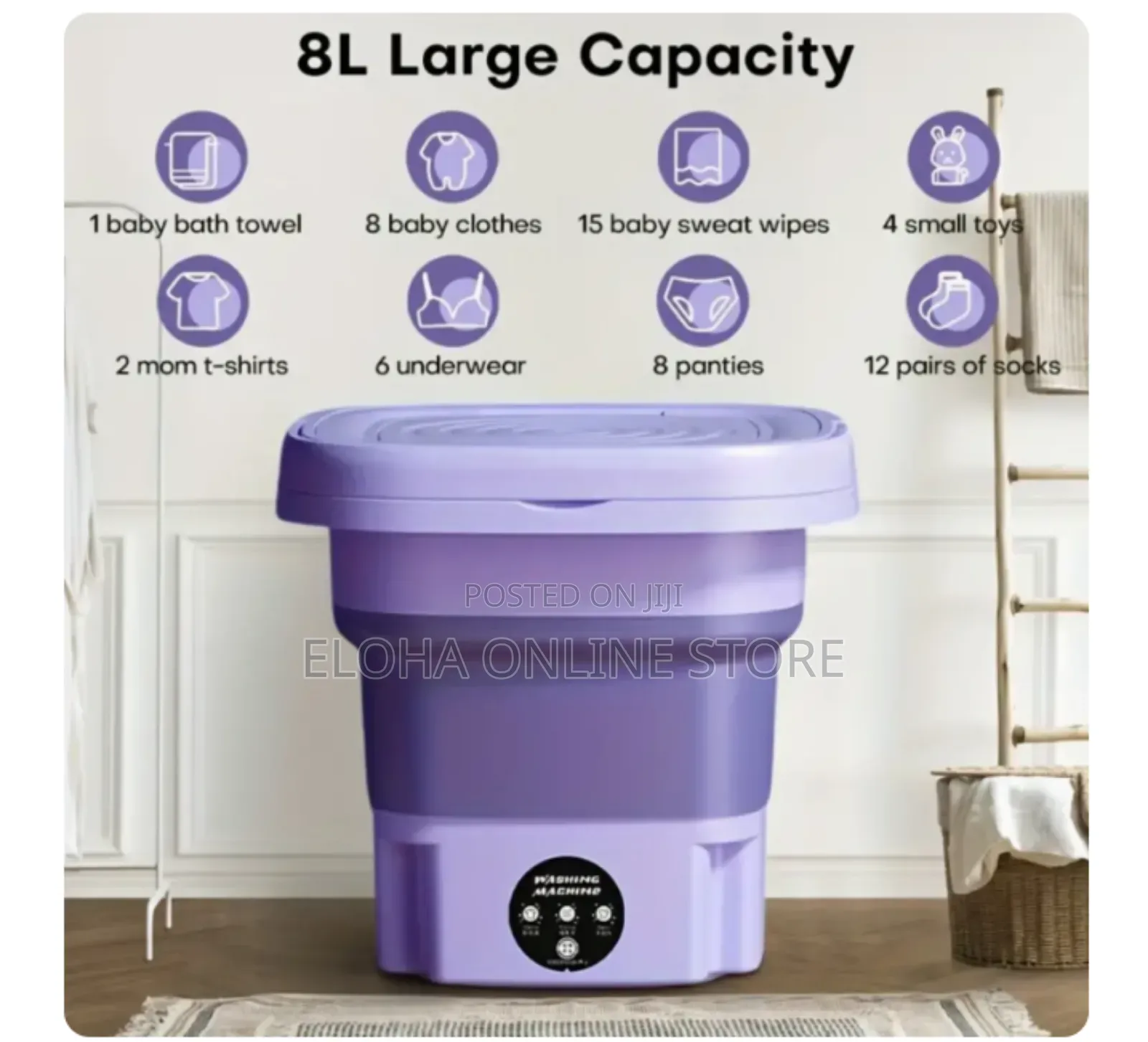 8 Litres Portable Mini Washing Machine
