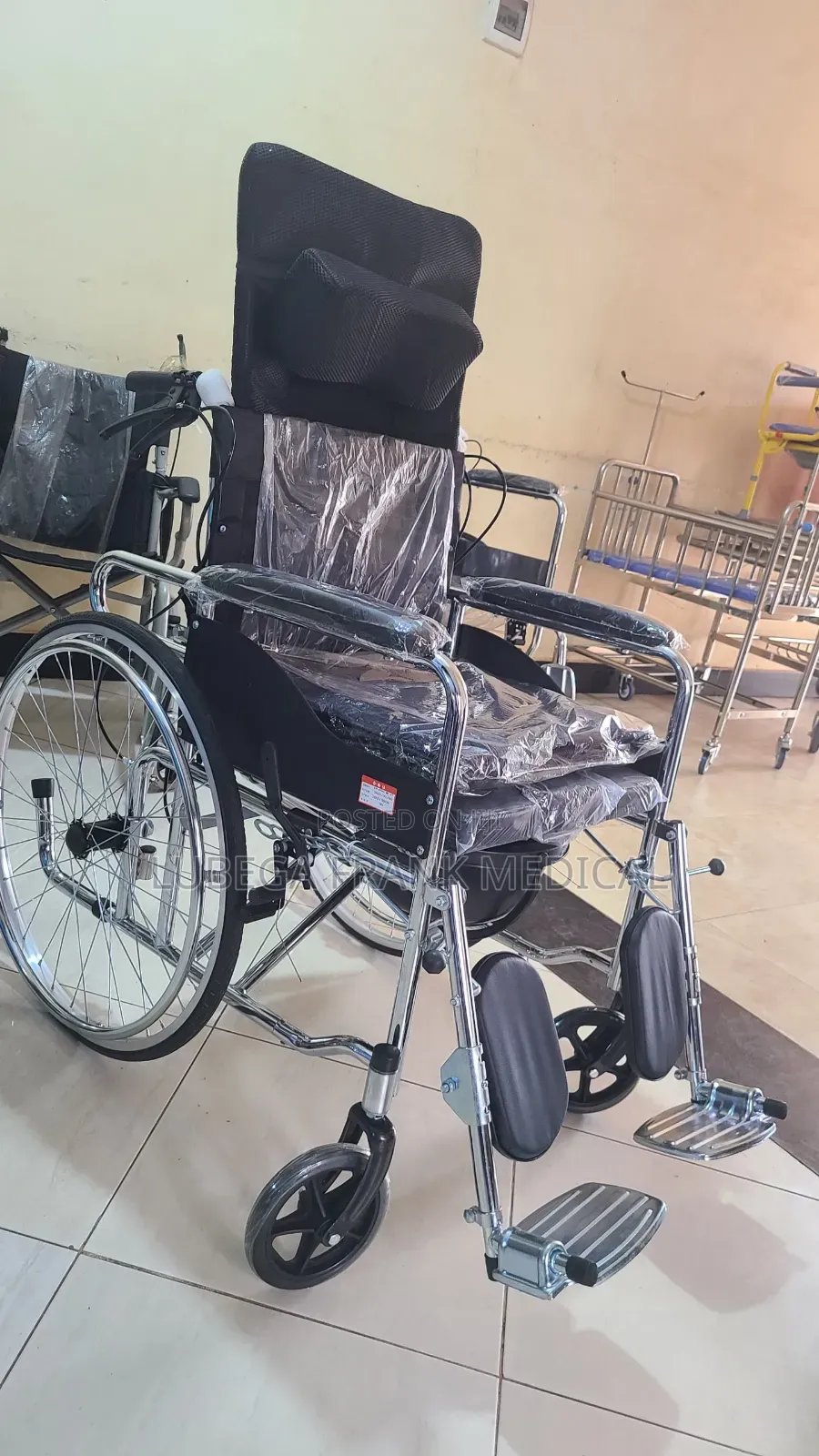 Heavy Duty Reclining Stainless Wheel Chair Poty And Backrest