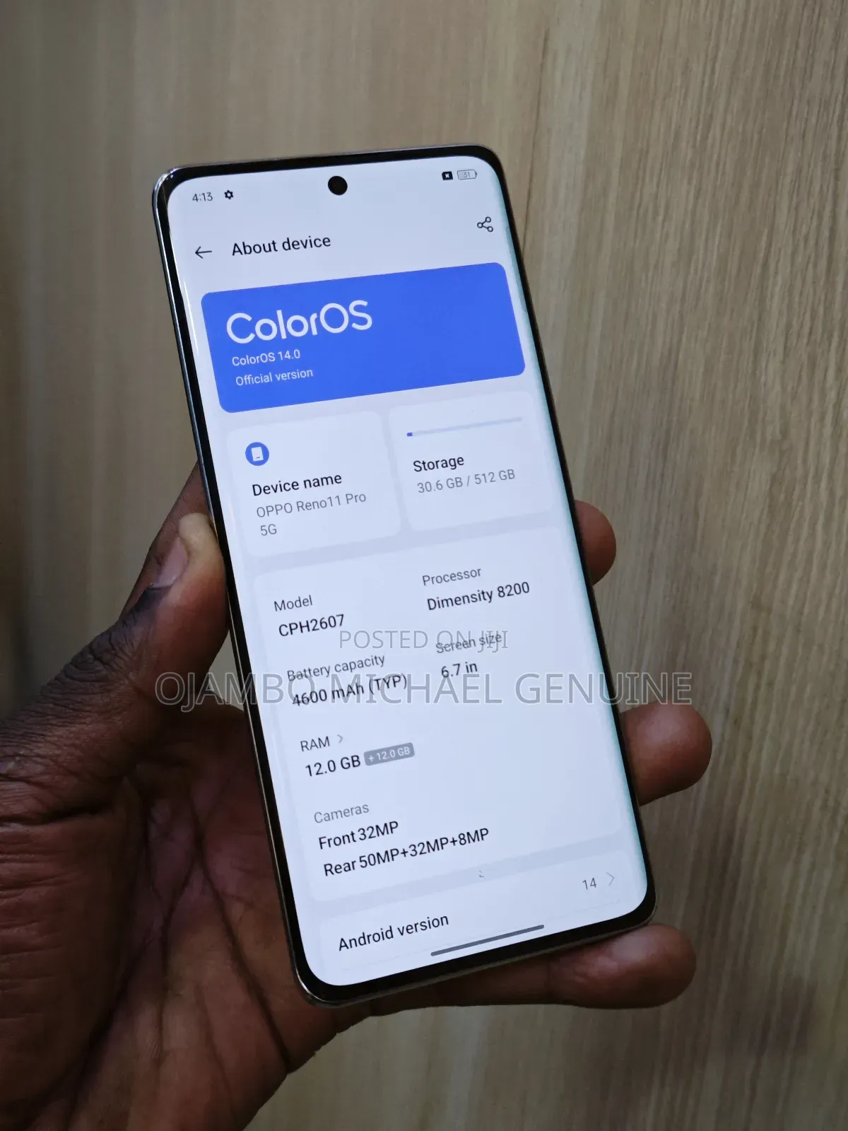 Oppo Reno 11 Pro 5G 512 GB Silver