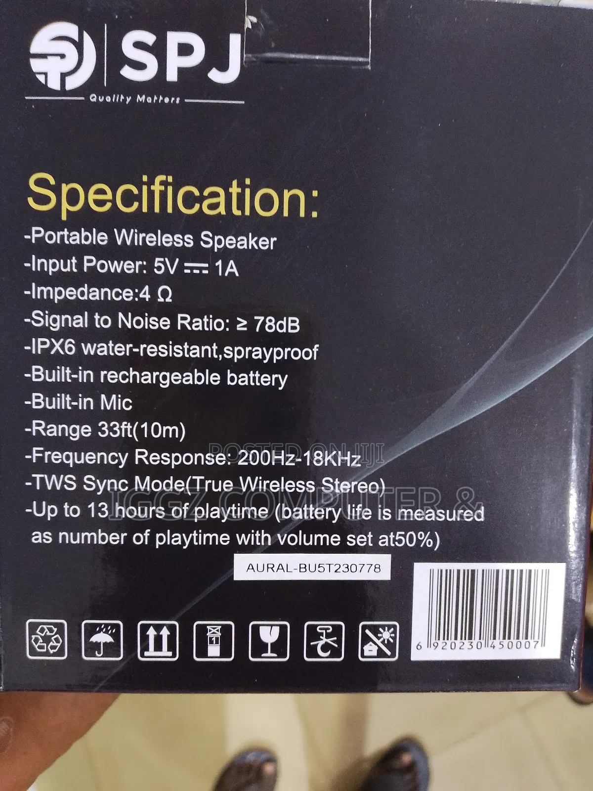 SPJ Portable Wireless Speaker
