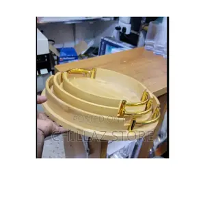 3 PCS Round Bamboo Tray.