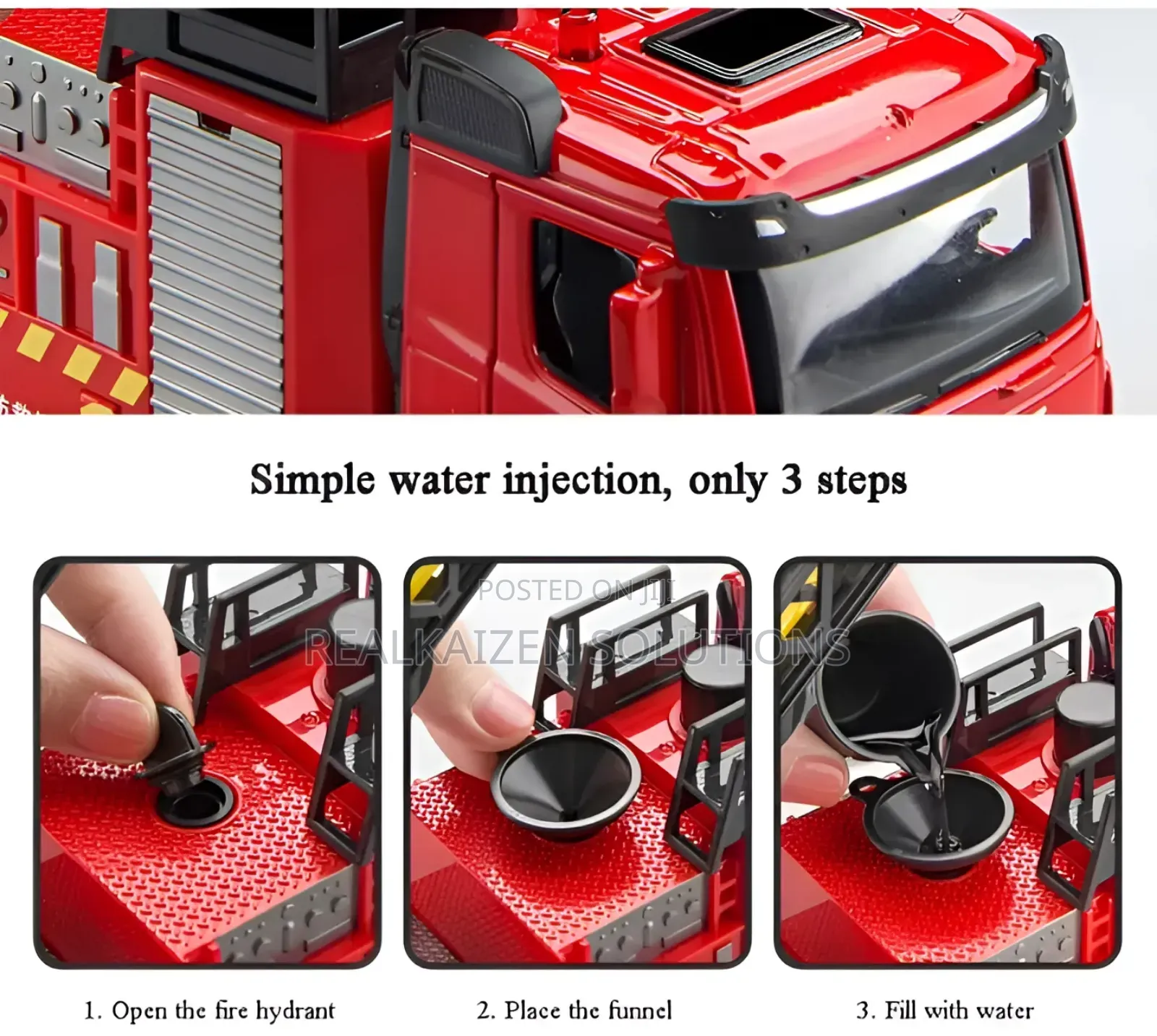 11ch Remote CTRL Fire Truck Ladder With Water Spray Sounds