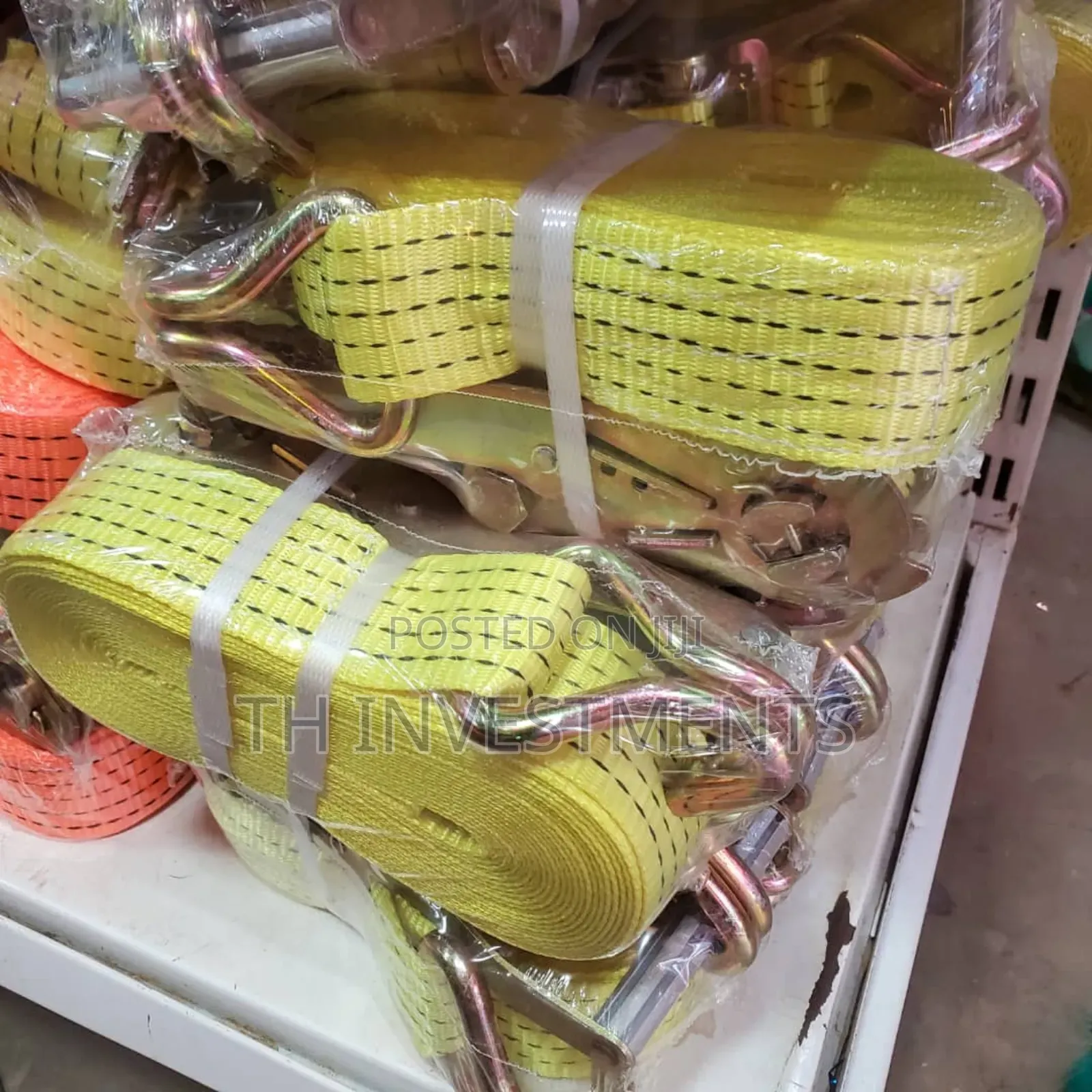 10meters Yellow Ratchet Cargo Belts