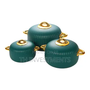 3pcs Food Dishes Green in Colour