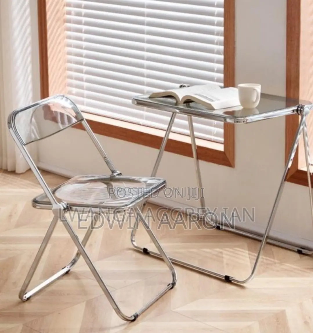 Foldable Acrylic Table SHD Chair Set