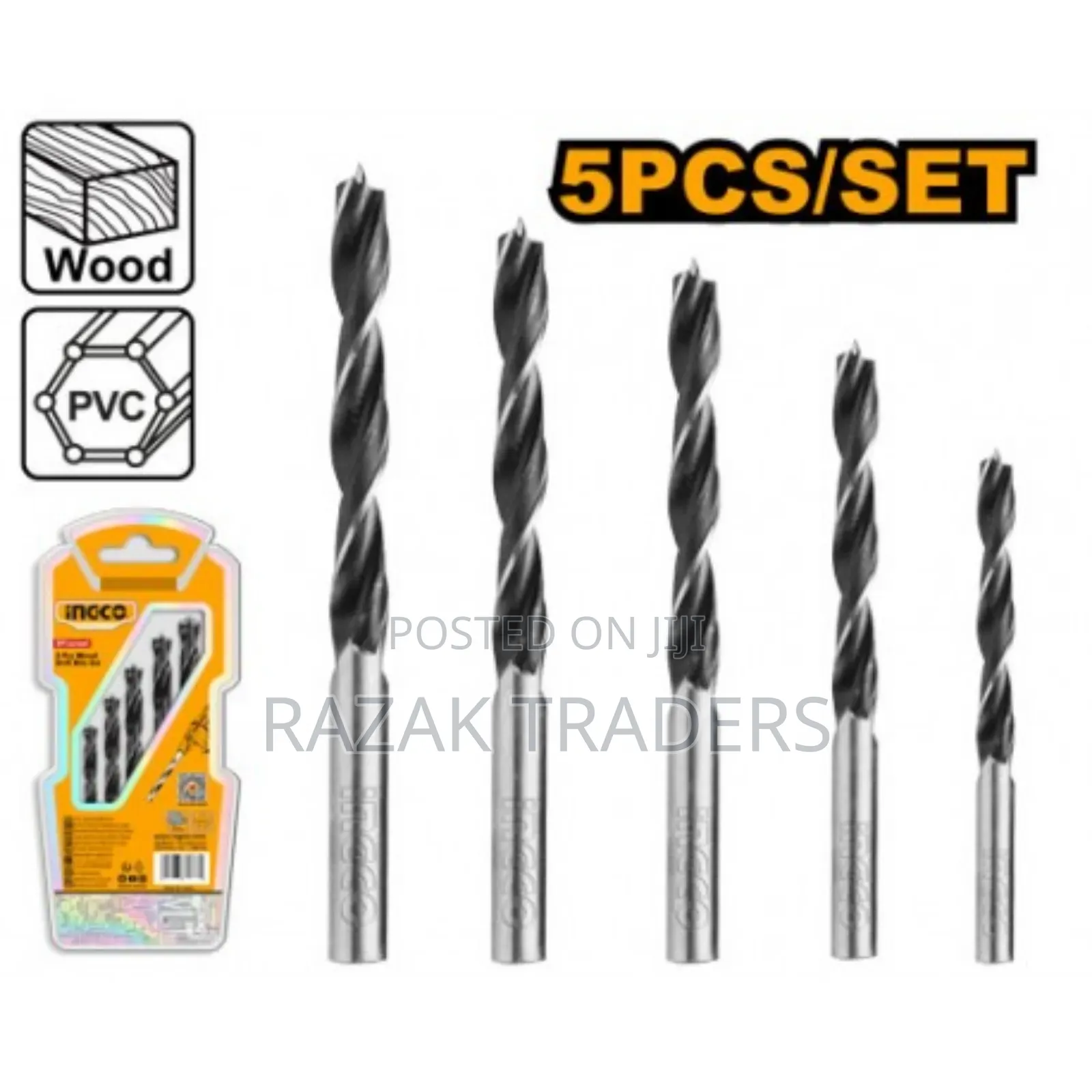 Set of 5 Wood Drill Bits