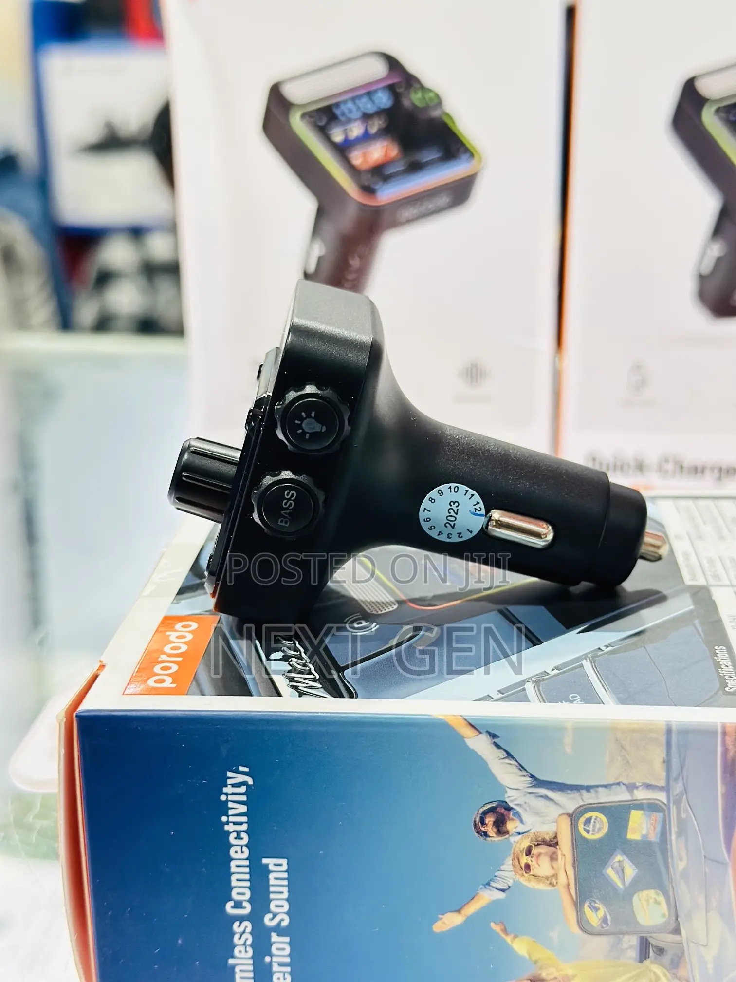 Porodo Quick Charge FM Car Charger Dual USB C USB a PD 36W