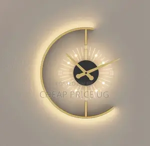 Golden Wall Clock With Light
