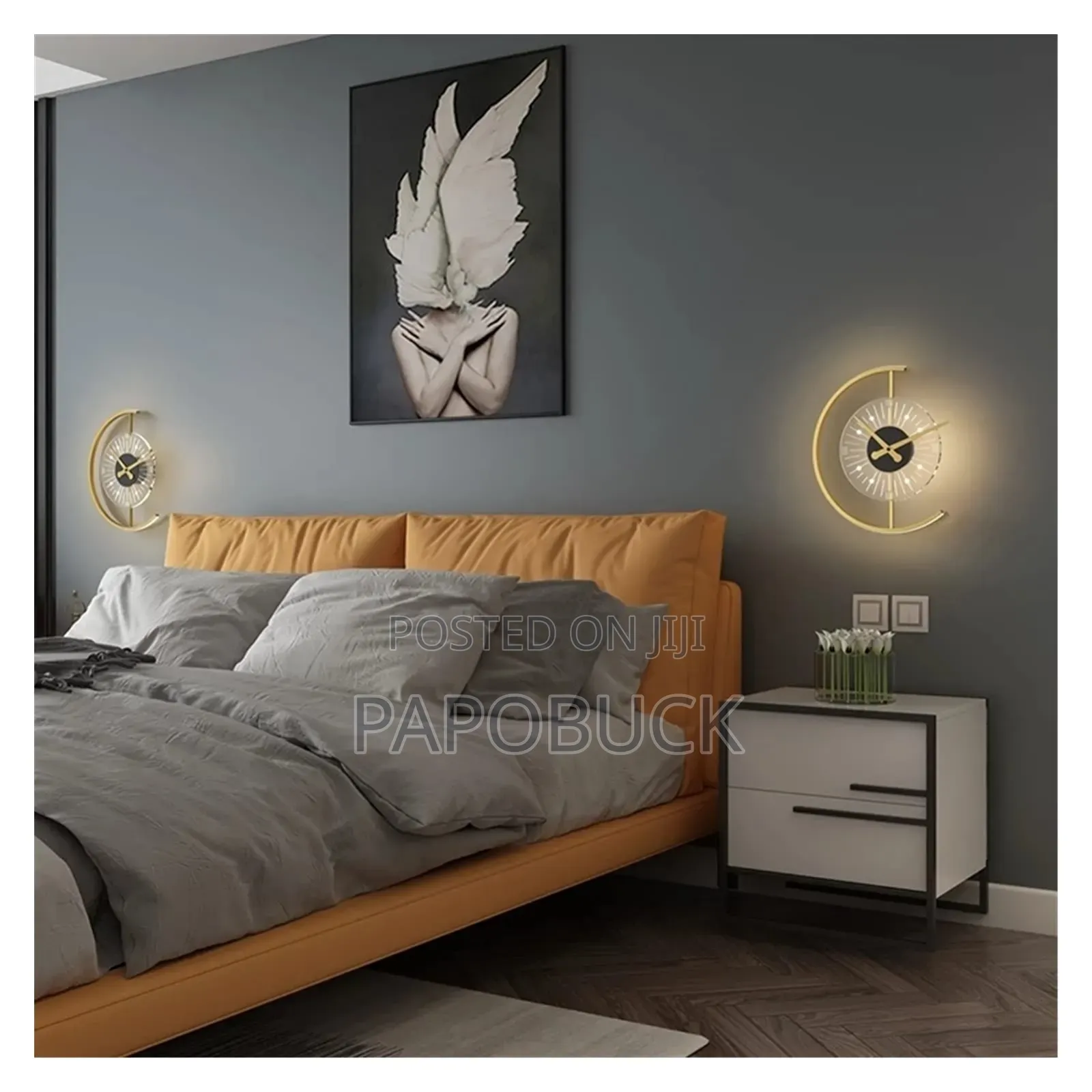 Modern Clock Wall Lamp