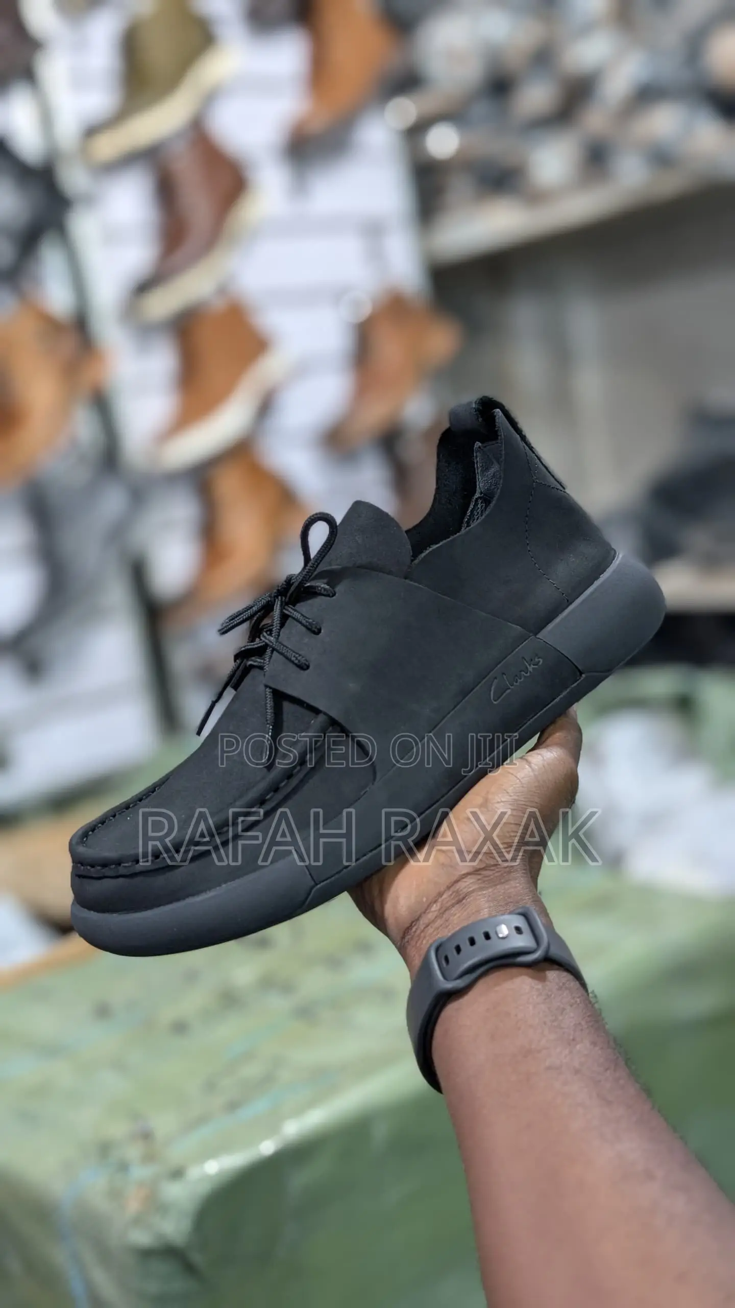 Original Black Clarks Casual Premium Leather Shoes
