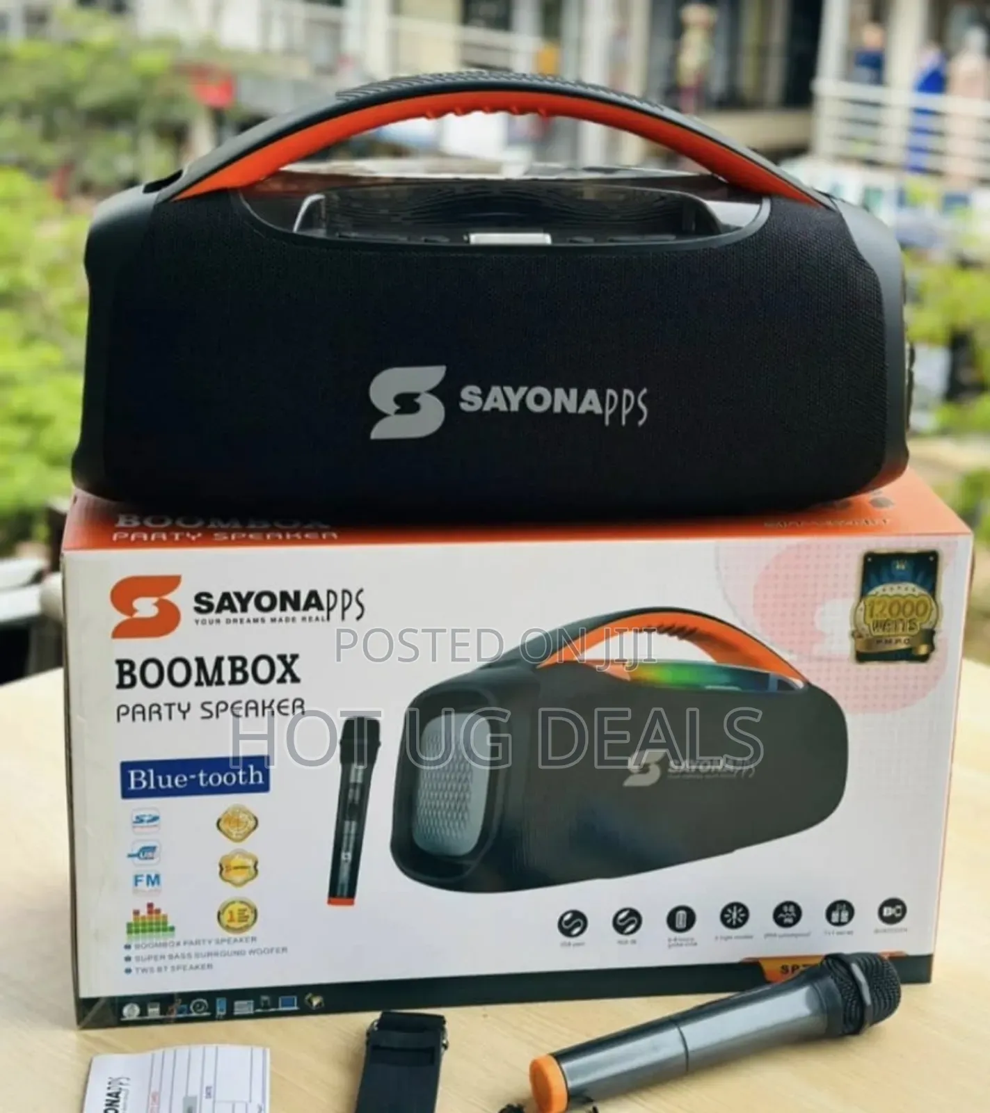 Sayonapps Wireless Subwoofer With Microphone Deep Bass