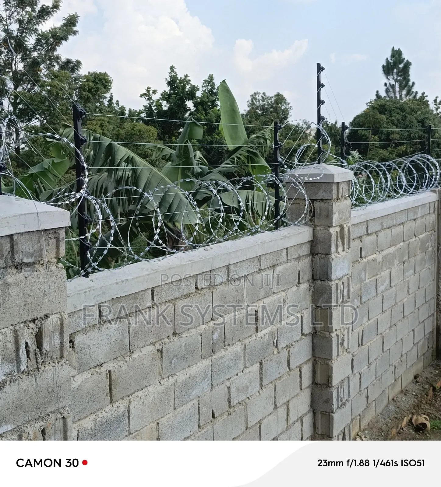 Electric Fence System With Barbed Wire 100fts by 50fts
