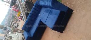 Five Sitter L Sofa Set in Navy Blue