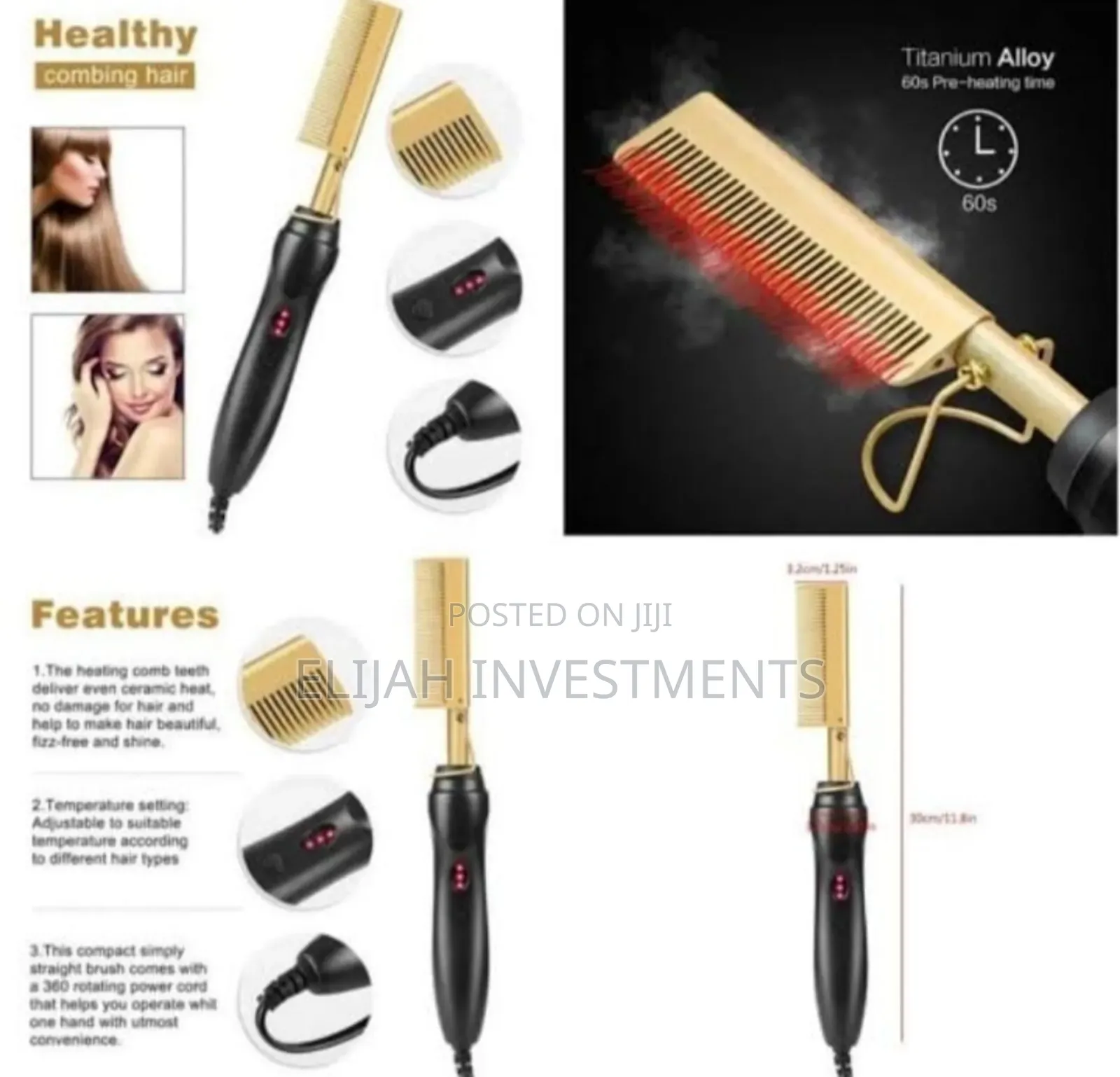 High Performance Electric Hot Comb Hair Straightener