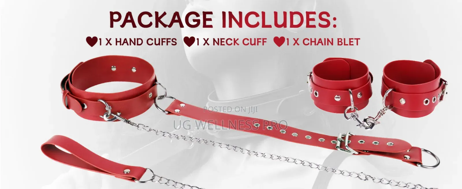 Bondage Neck to Wrist Restraints Leather Kits Couple Toys