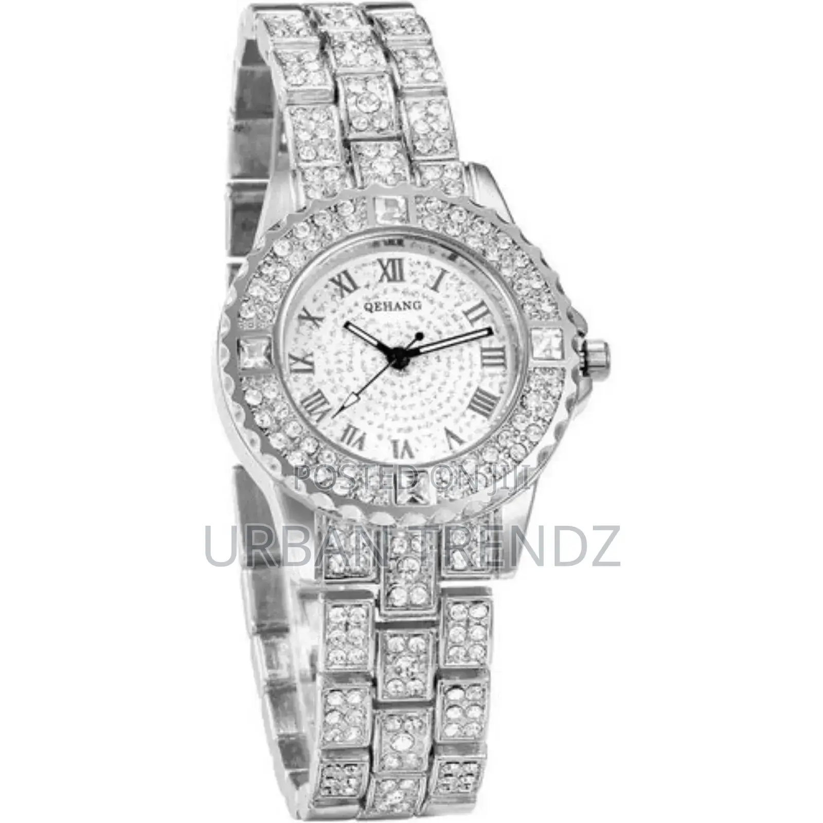 Gold Tone Alloy Quartz Watch Stylish Rhinestone Bling Dress