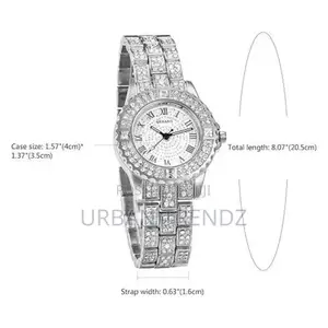 Gold Tone Alloy Quartz Watch Stylish Rhinestone Bling Dress