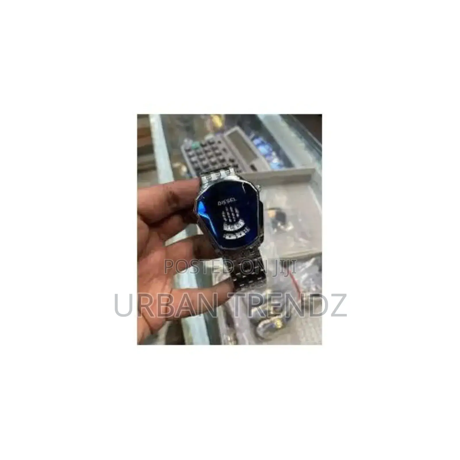 Diesel Crystal Glass Watch-Silver