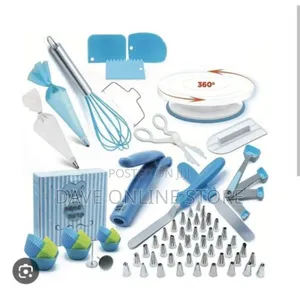 Pieces of Cake Decorating Turnable Stand Baking Set - Blue