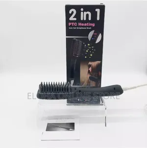 2 in 1 PTC Heating Ionic Hair Straightener Brush