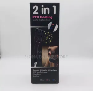 2 in 1 PTC Heating Ionic Hair Straightener Brush
