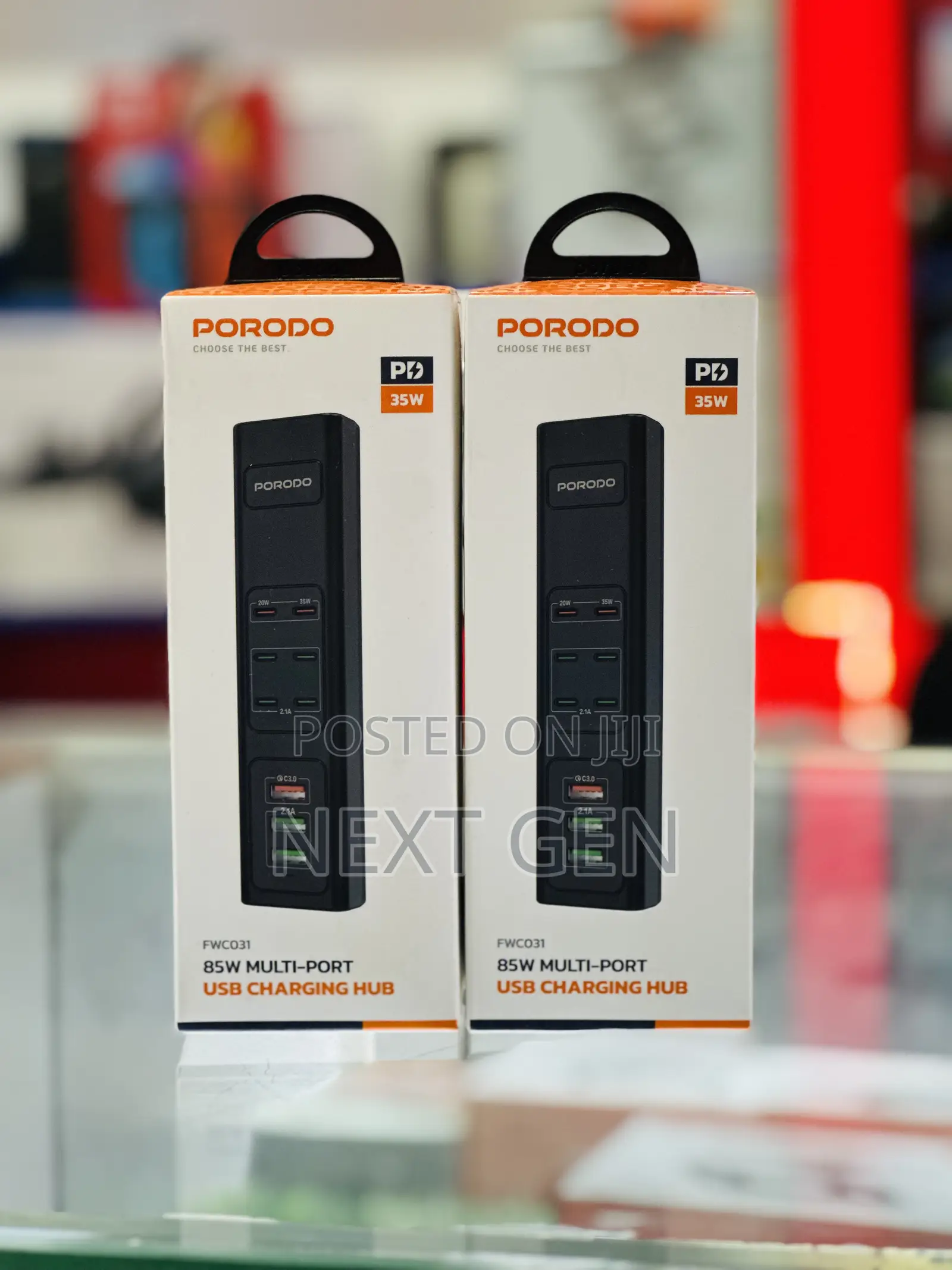 Porodo 85W Multi-Port USB Charging HUB - Black