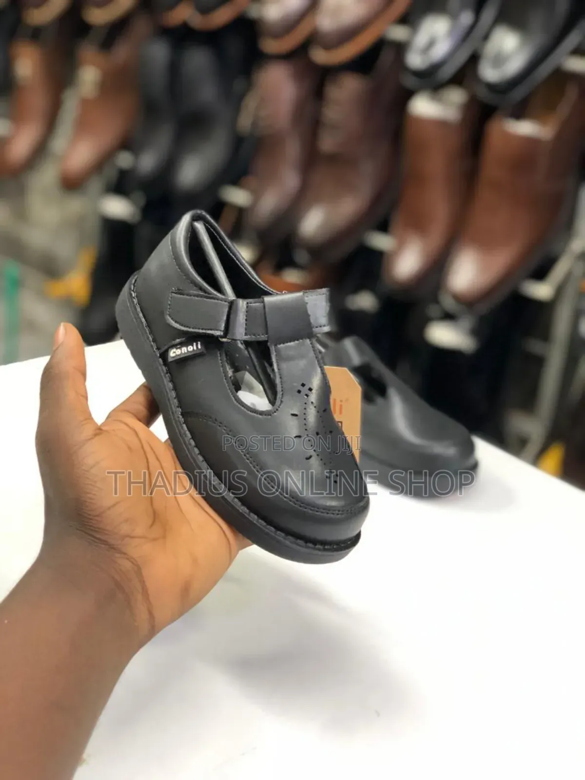Crab Kids Girls Classic Black Shoes