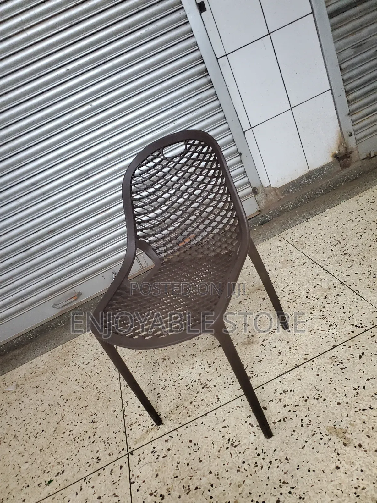 Brown Plastic Restaurant Chairs Armless