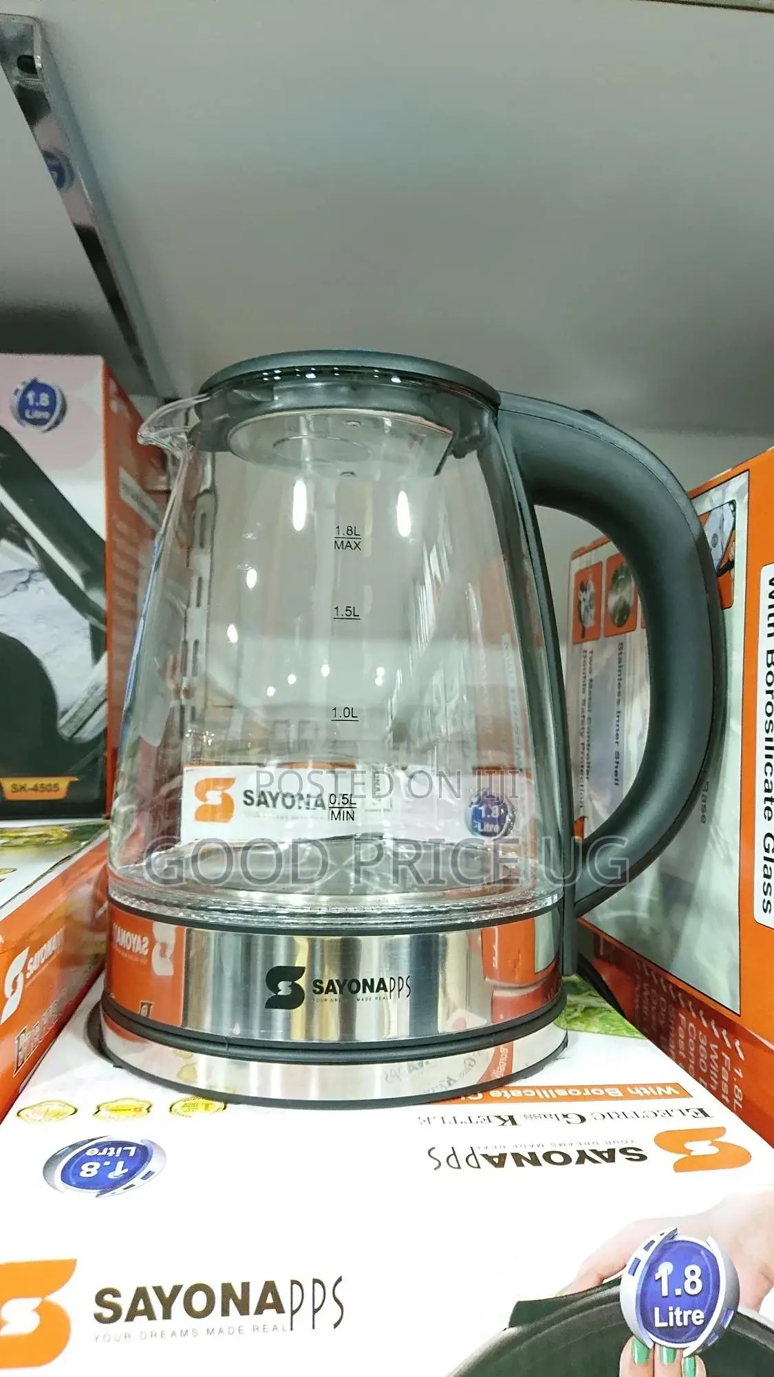 Sayona 1.8L Glass Electric Kettle