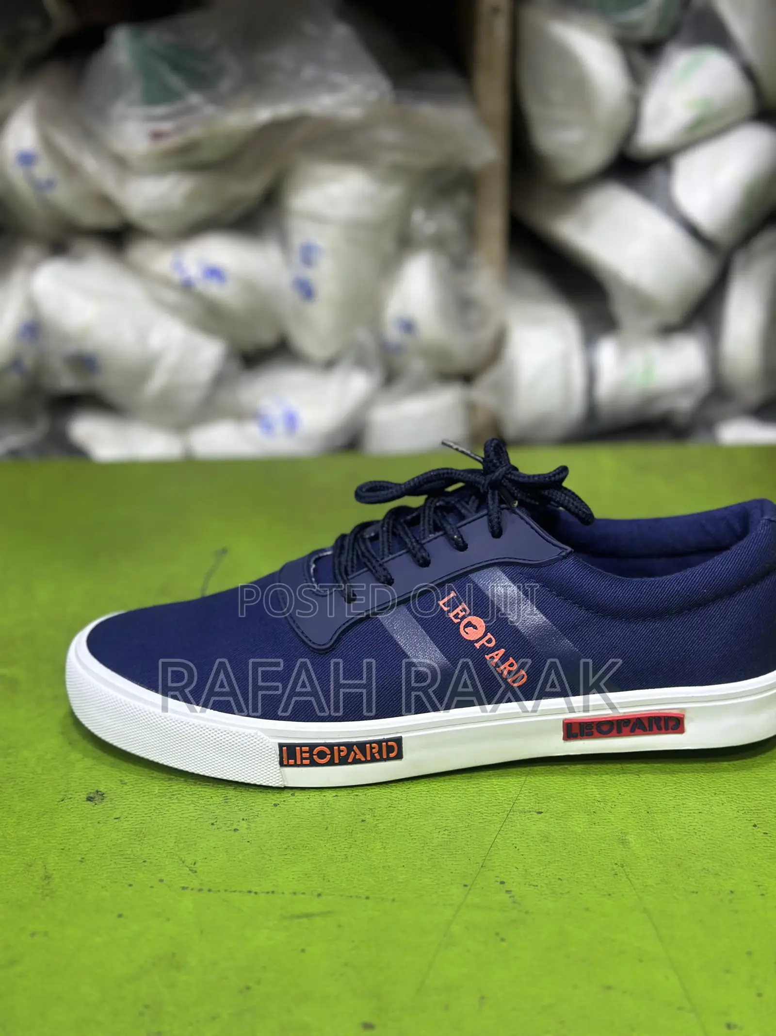 Classic Navy Blue Leopard Easy Casual Shoes