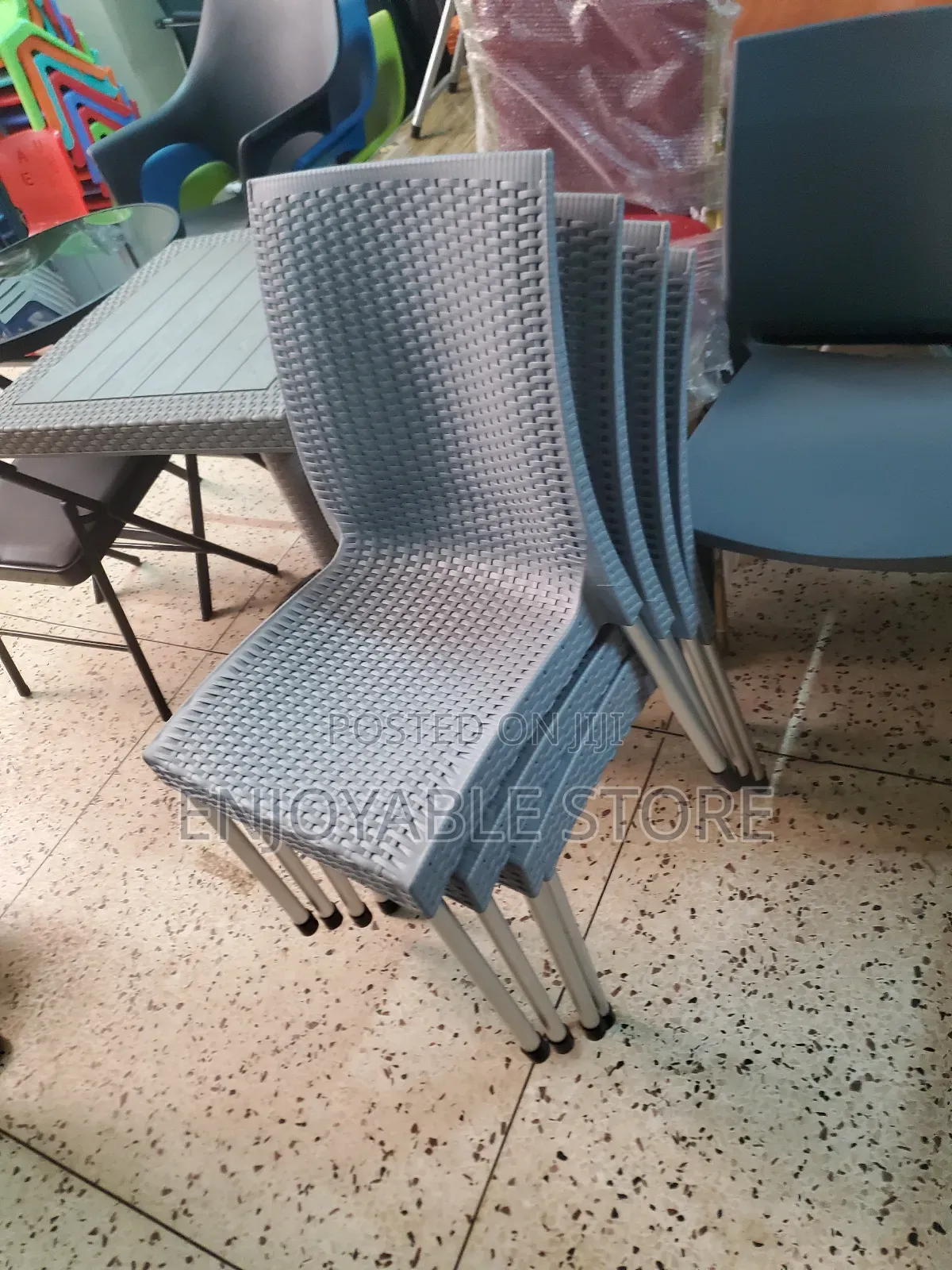 Crown Plastic Chairs Plastic Chairs(Grey)