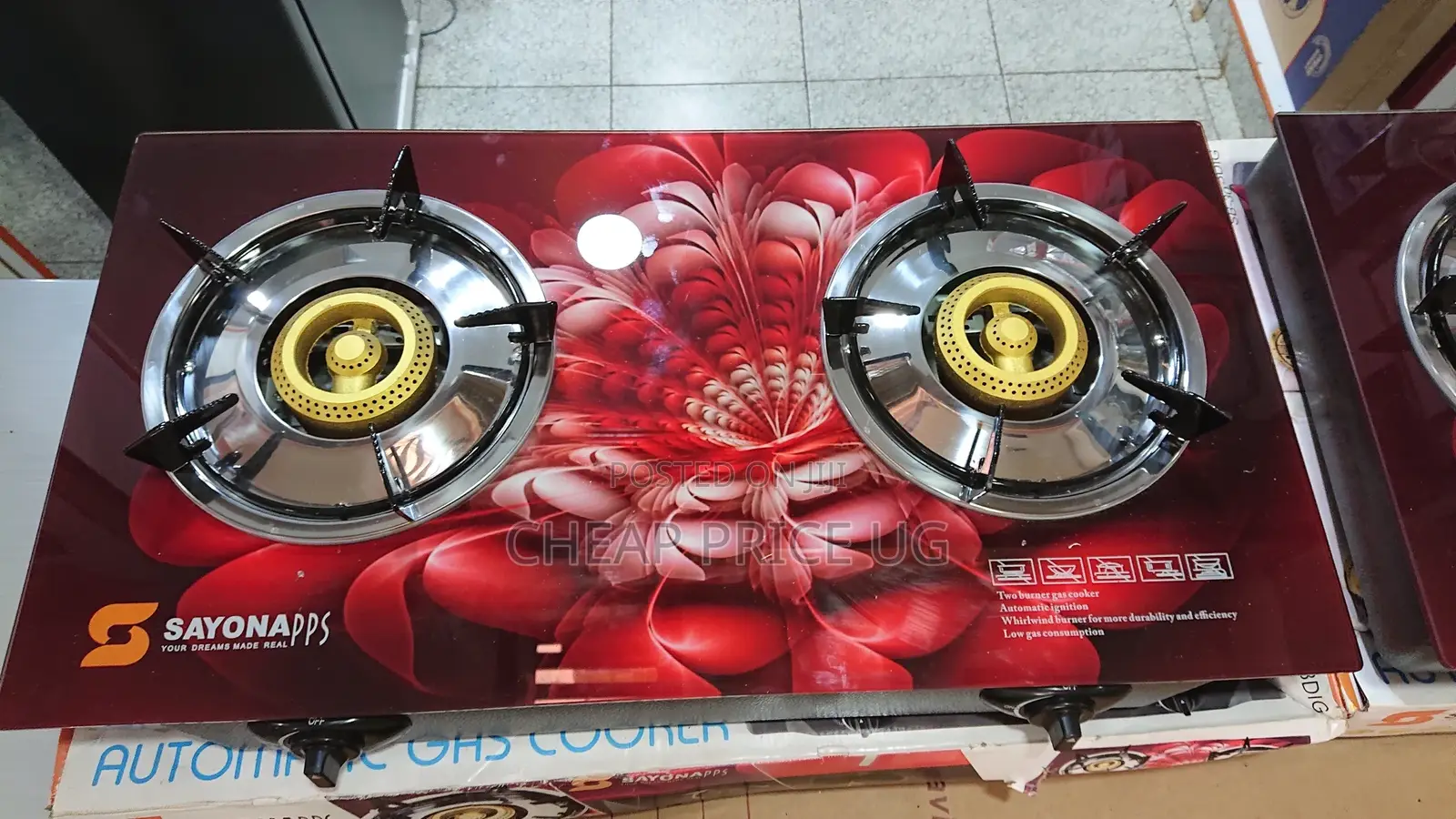 Sayona Double Glass Gas Plates