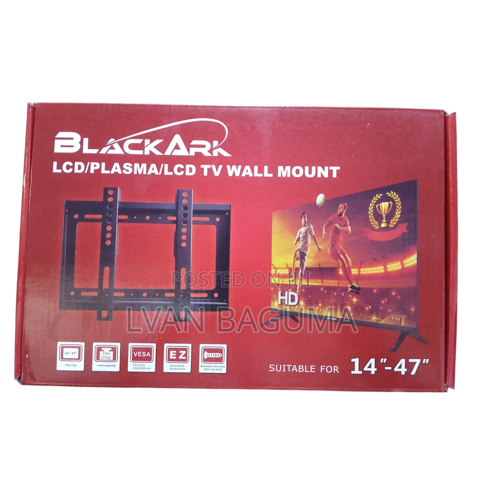 Black Ark Flat Panel TV Wall Mount - ( 14 - 47 Inches)