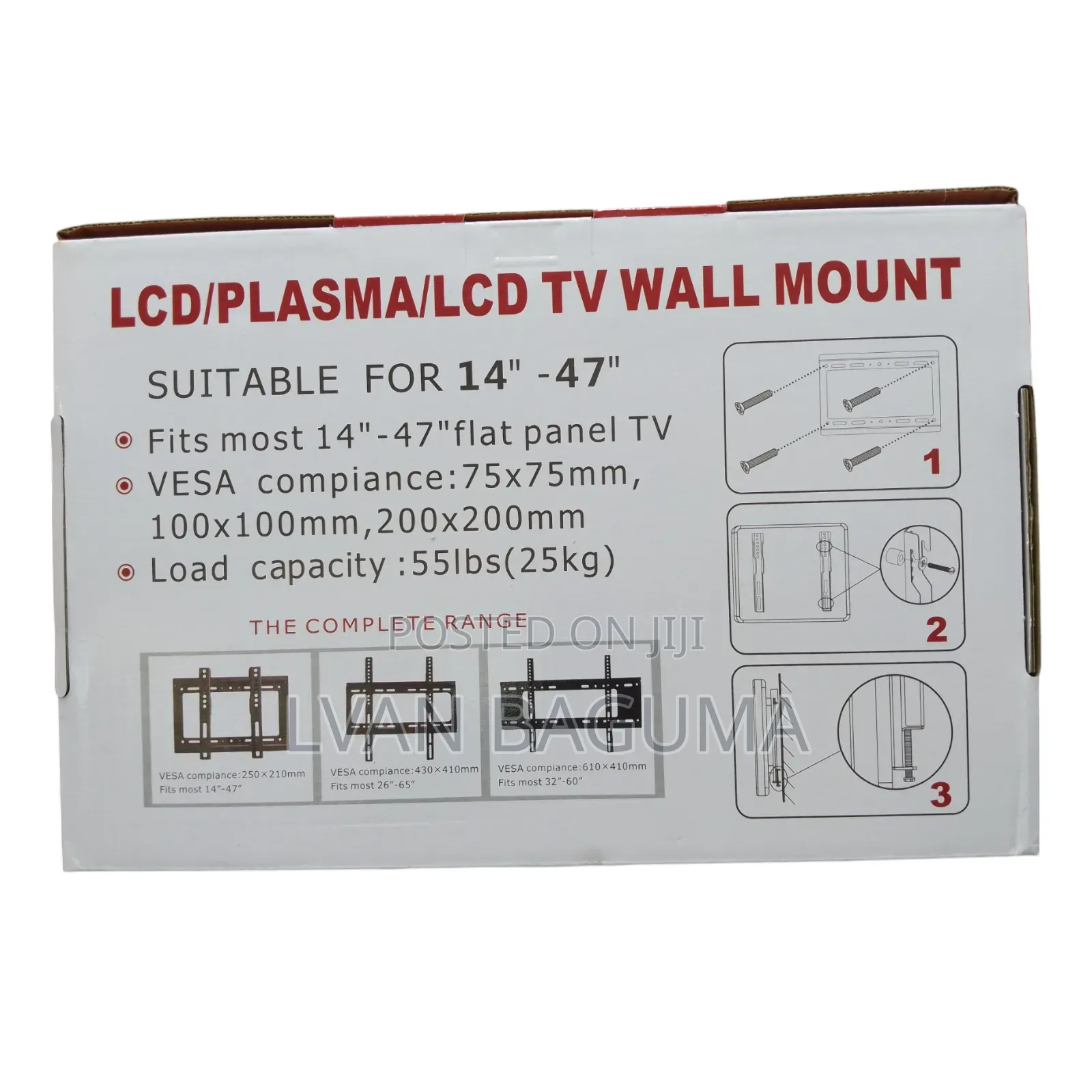 Black Ark Flat Panel TV Wall Mount - ( 14 - 47 Inches)