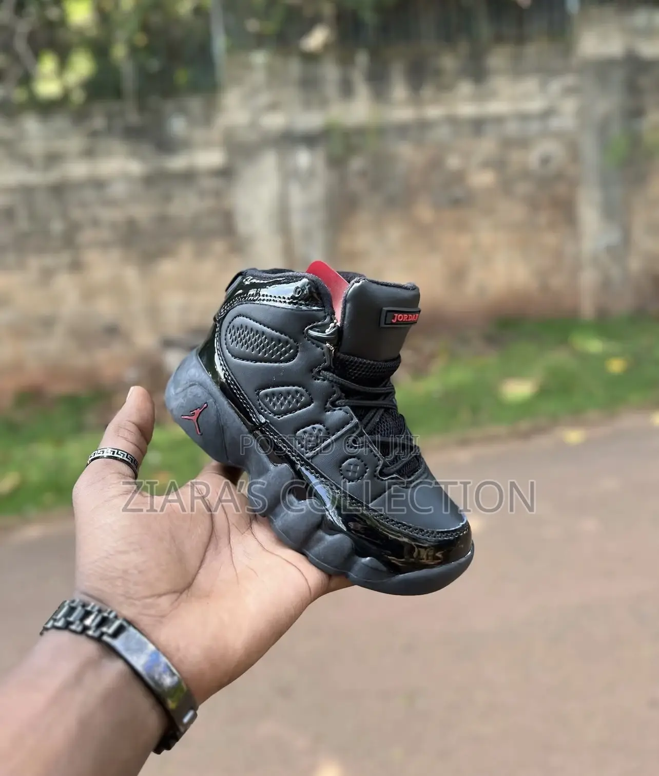 Black Air Jordan 9 Kids Sneakers
