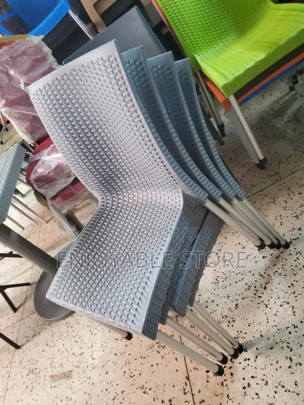 Crown Plastic Chairs Plastic Chairs(Grey)