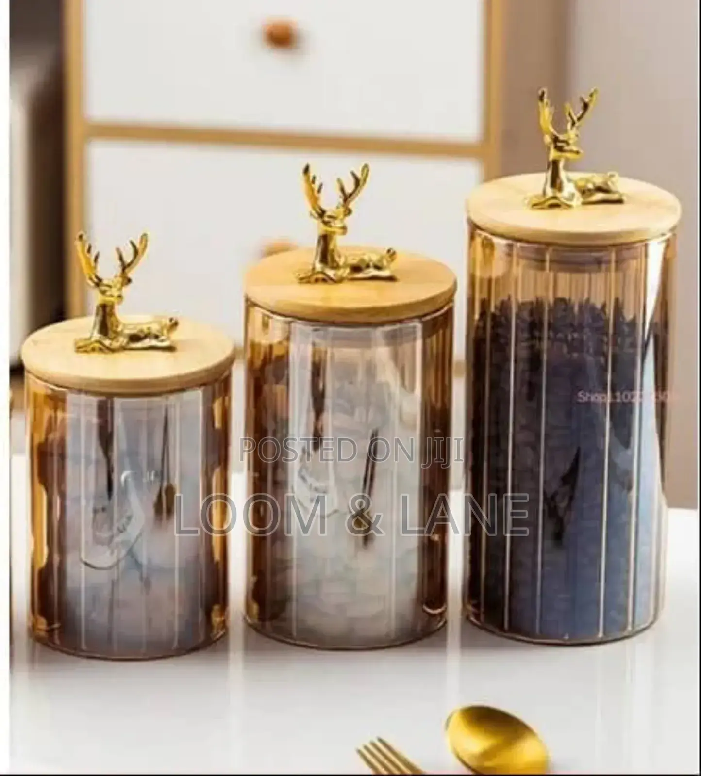 3PC Airtight Storage Pantry Food Glass Jars With Bamboo Lid