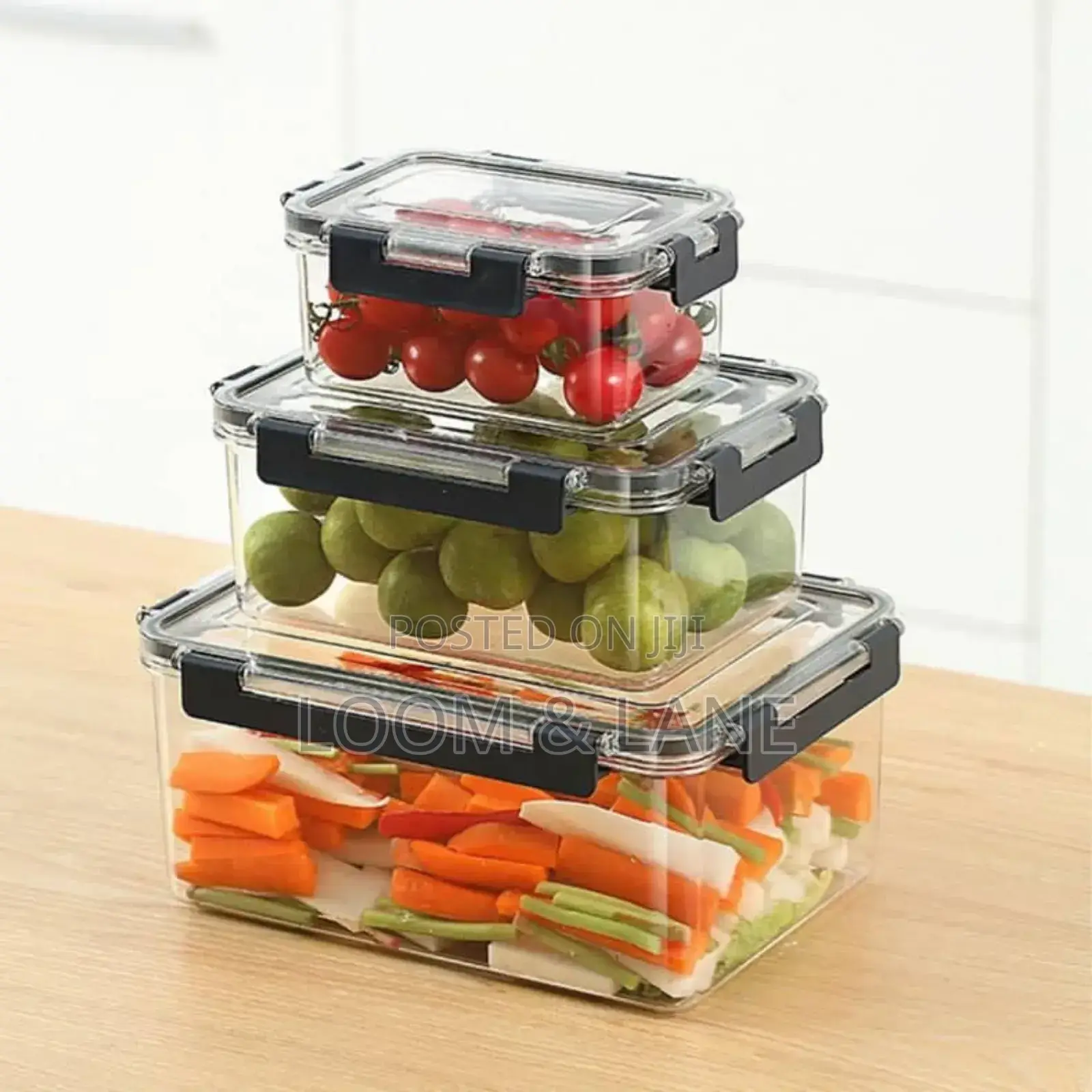 3pcs Transparent Food Storage Containers