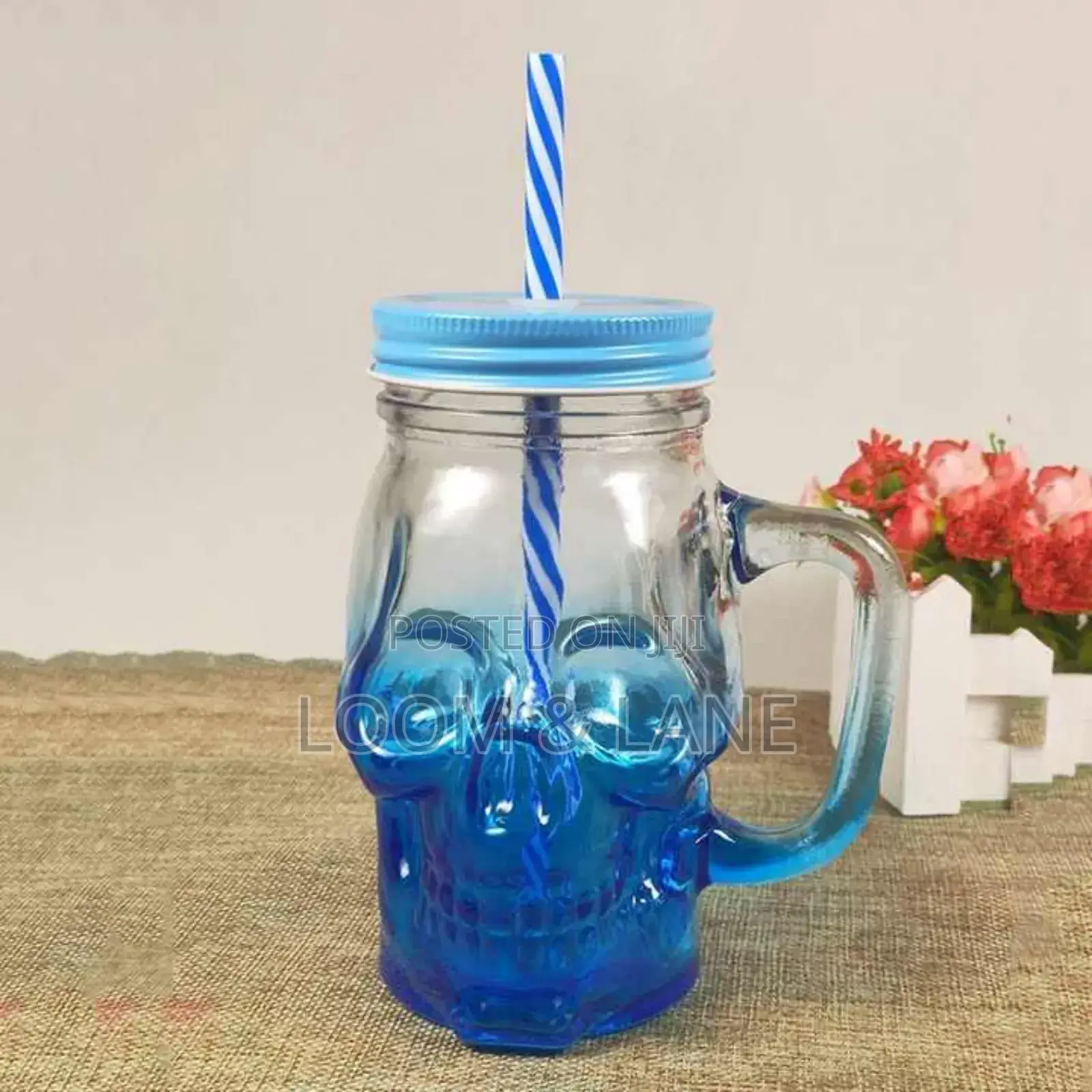 Transparent Mason Jar With Straw