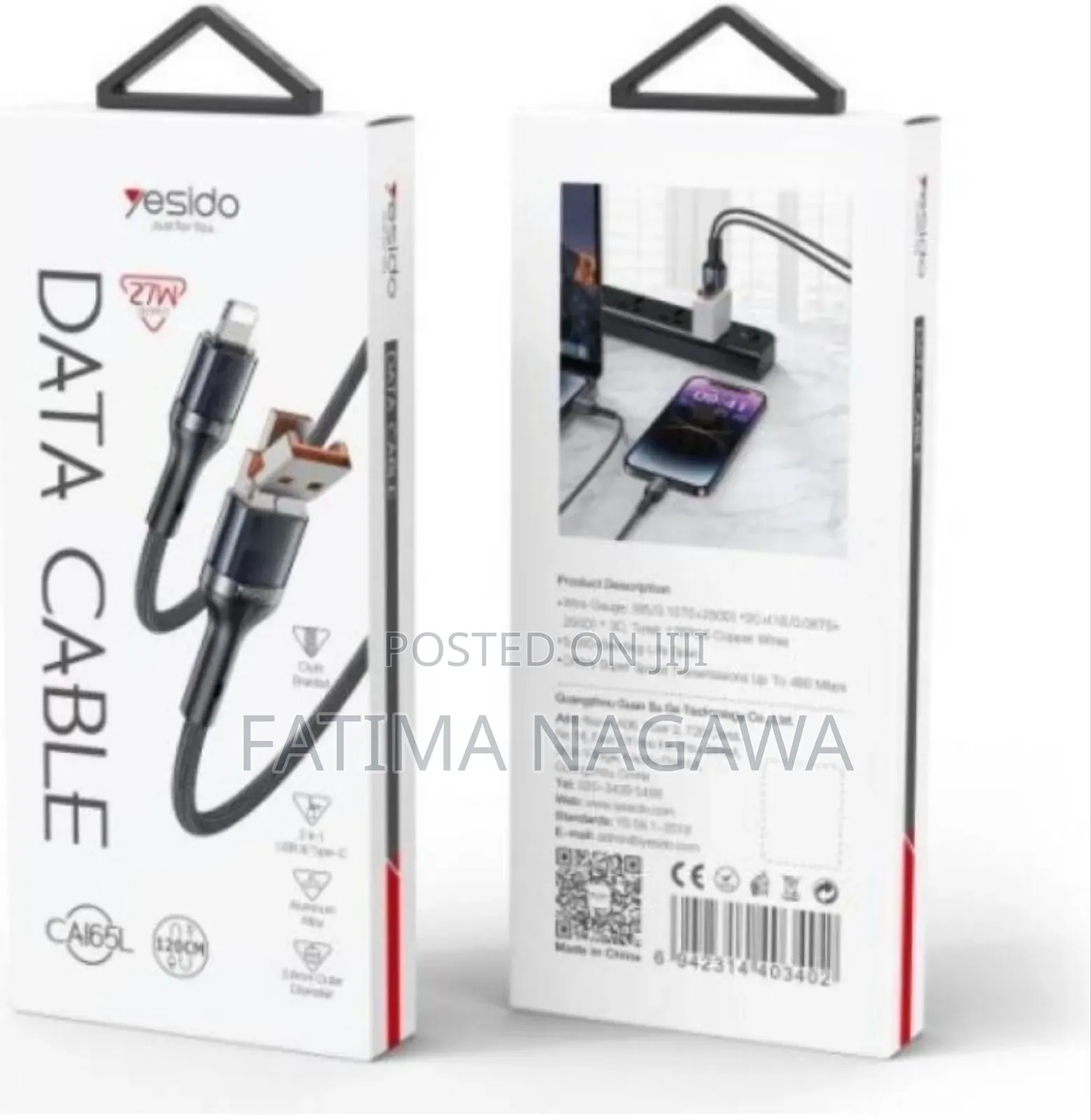 Yesido USB -C to Lighting 27W (2M)