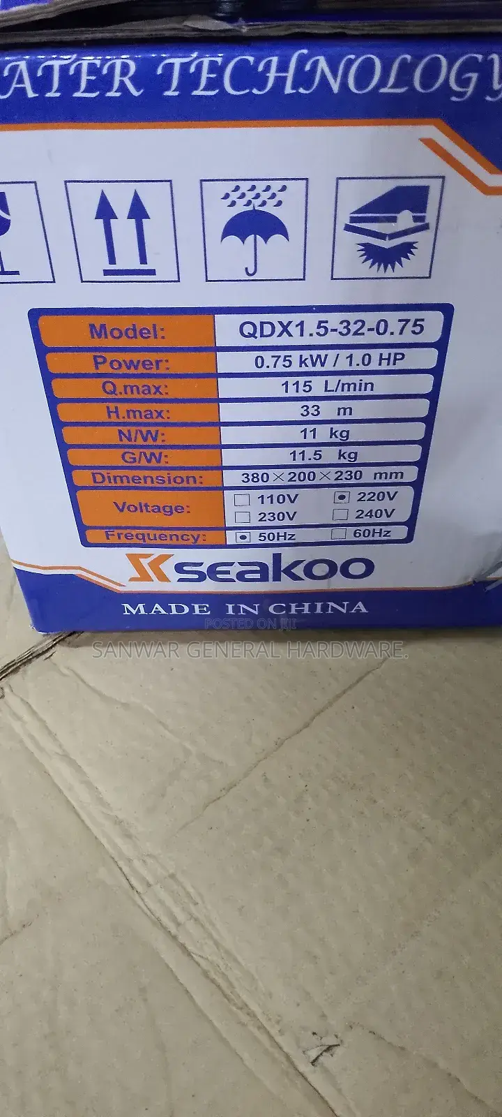 Seako,33m(1HP) Submersible Water Pumps
