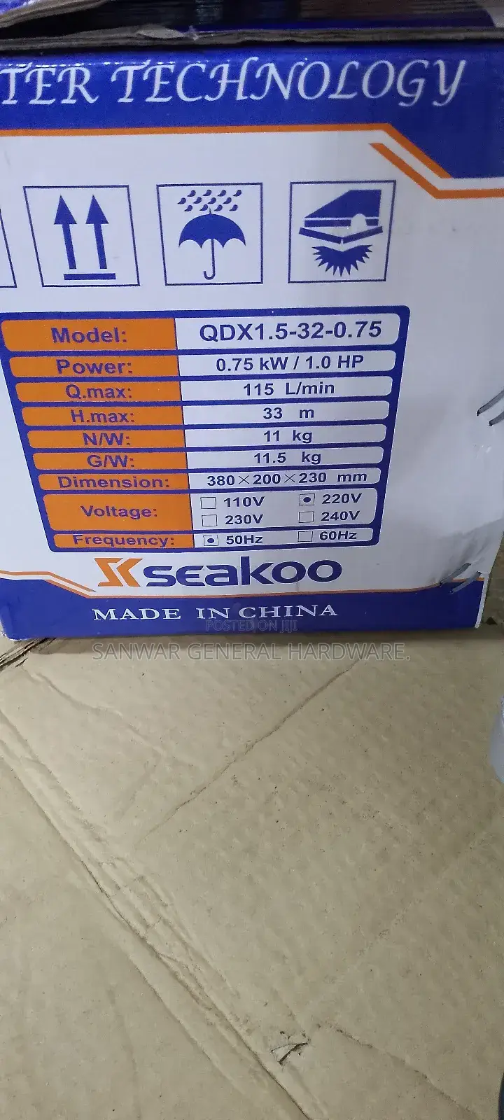 Seako,33m(1HP) Submersible Water Pumps