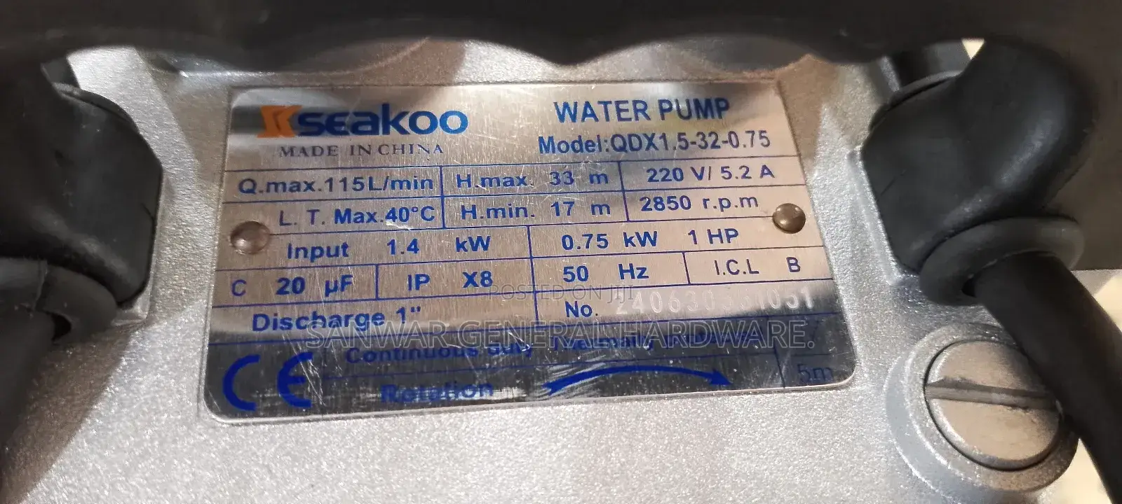 Seako,33m(1HP) Submersible Water Pumps
