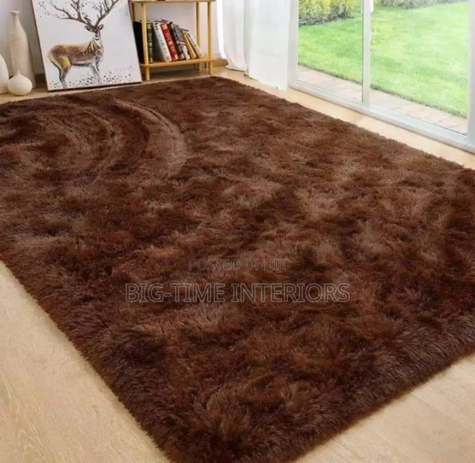 Brown Soft Fluffy Center Carpet Medium 1.5*2meters
